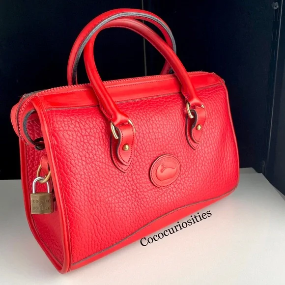 Dooney and Bourke awl Leather Red satchel crossbody bag P29 - Picture 4 of 16